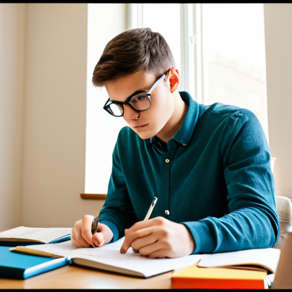 Focused Study Session**
"A young adult student at a desk, surrounded by textbooks and notes, working on a real estate exam study plan, fully clothed in casual attire, glasses on, focused expression, natural lighting, warm color palette, safe for work, appropriate content, perfect anatomy, natural proportions, study environment, professional, well-formed hands, proper finger count, family-friendly."
**