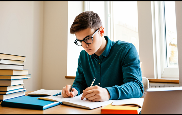 Focused Study Session**
"A young adult student at a desk, surrounded by textbooks and notes, working on a real estate exam study plan, fully clothed in casual attire, glasses on, focused expression, natural lighting, warm color palette, safe for work, appropriate content, perfect anatomy, natural proportions, study environment, professional, well-formed hands, proper finger count, family-friendly."
**