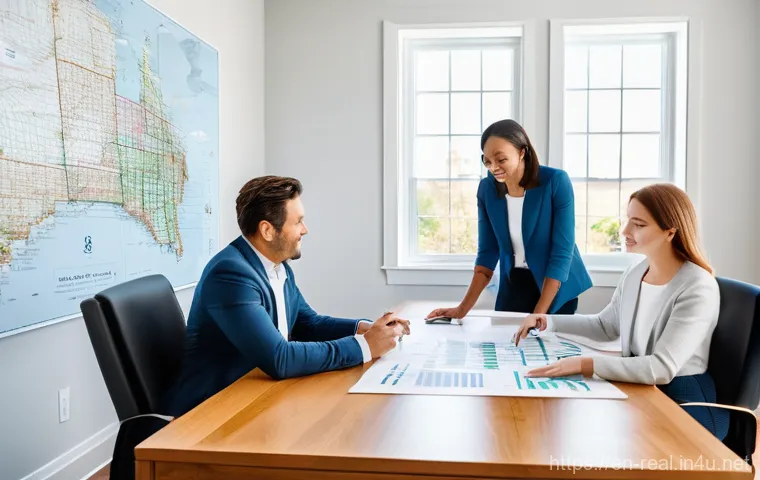 공인중개사와 부동산 관련 최신 트렌드 분석 - **Prompt:** Inside a warmly lit, tastefully decorated living room of a potential home, a diverse mal... 공인중개사와 부동산 관련 최신 트렌드 분석 - **Prompt:** Inside a warmly lit, tastefully decorated living room of a potential home, a diverse mal...
