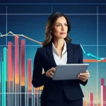 공인중개사 성공 사례 및 실패 사례 - **Prompt:** A professional and confident real estate agent, a woman in her late 30s, dressed in a sh...