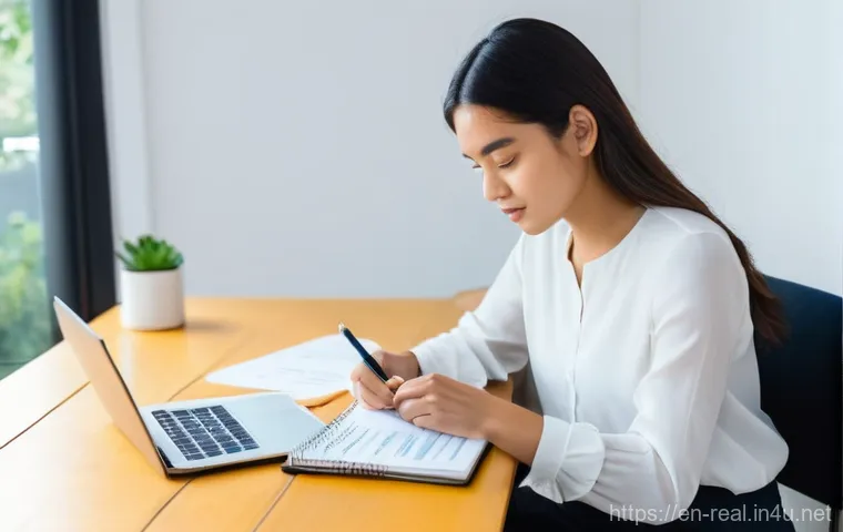 공인중개사 시험 대비 독창적인 학습 전략 사례 - **Prompt:** A focused, diverse female student in her late 20s, wearing a smart casual outfit (long-s...
