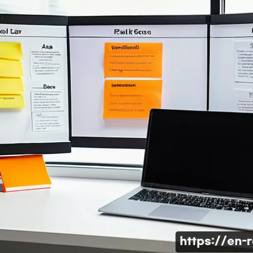 공인중개사 시험 준비와 관련된 자료 분석 방법 - A detailed and organized study desk scene featuring a large visual map or flowchart of real estate t...