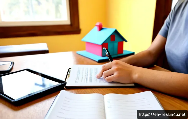 Home 30 공인중개사 시험 준비와 관련된 최신 기법 활용 사례 - Photorealistic real estate licensing exam preparation scene in a bright American home office, focuse...